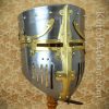 13th Century Great Pot Helm with Brass Crown and Cross