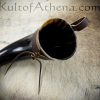 Large Drinking Horn with Leather Belt Frog