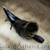 Medium Drinking Horn with Dark Brown Leather Belt Frog