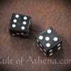 Pair of carved Horn Dice with inlaid pips