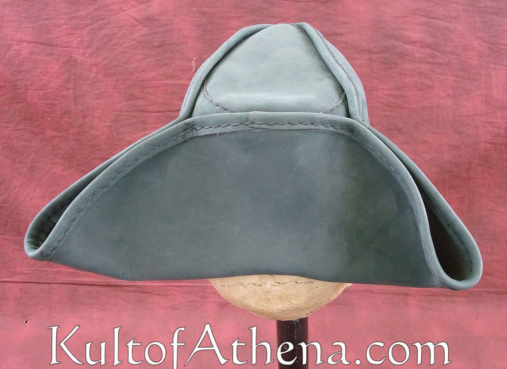 Leather Tricorne Hat - Black