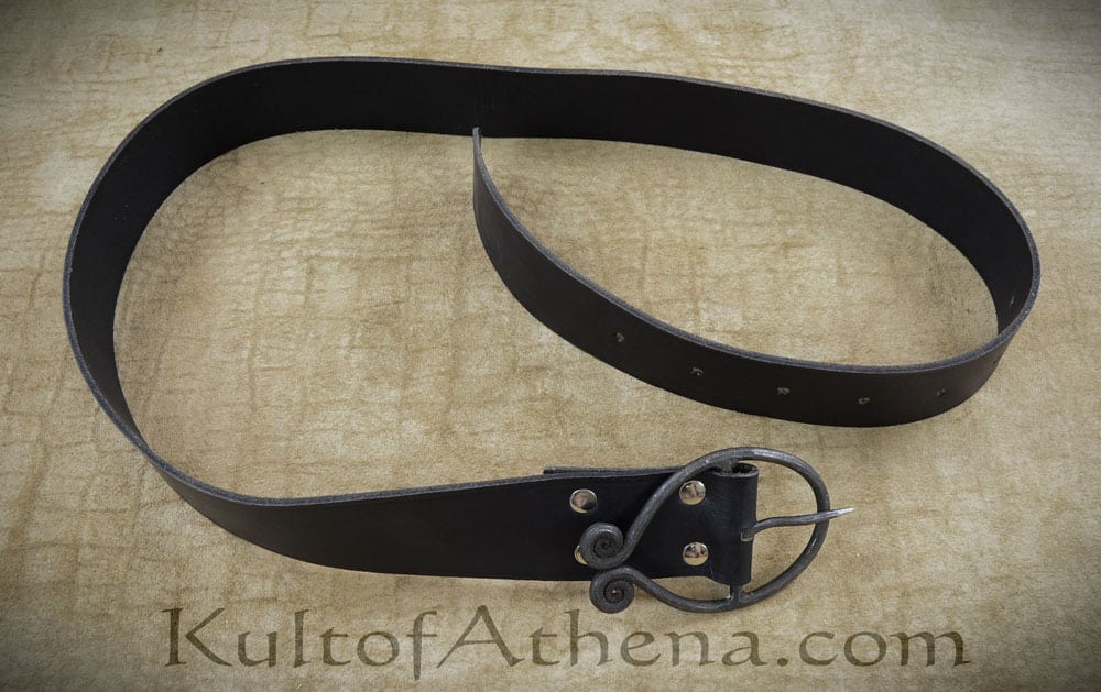 Dark Age / Medieval Belt with Hand Forged Iron Belt Buckle