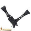 Leather Sword Frog with Hanging Belt Loops - Black