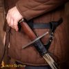Leather Sword Frog with Hanging Belt Loops - Black