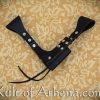 Leather Sword Frog with Hanging Belt Loops - Black