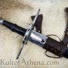Leather Sword Frog with Hanging Belt Loops - Brown