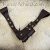 Leather Sword Frog with Hanging Belt Loops - Brown