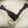 Leather Sword Frog with Hanging Belt Loops - Brown