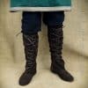 Medieval Suede Leather Boots with Hard Leather Soles