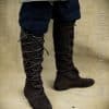 Medieval Suede Leather Boots with Hard Leather Soles