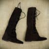 Medieval Suede Leather Boots with Hard Leather Soles