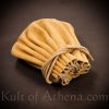 Small Suede Leather Drawstring Coin Purse - Natural