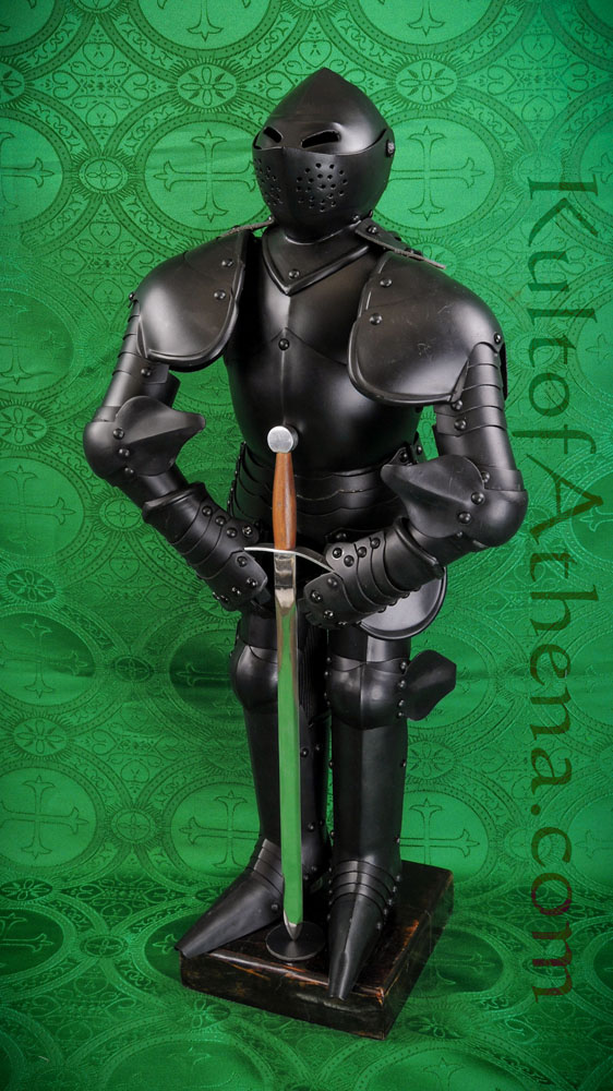 Black Mini Medieval Suit of Knights Armor 