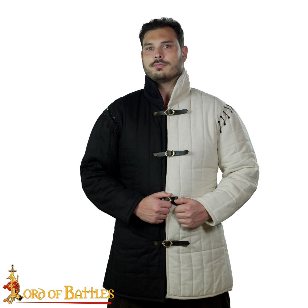 Modifiable Gambeson with Optional Half-Sleeves - Black and Natural Duo Tone