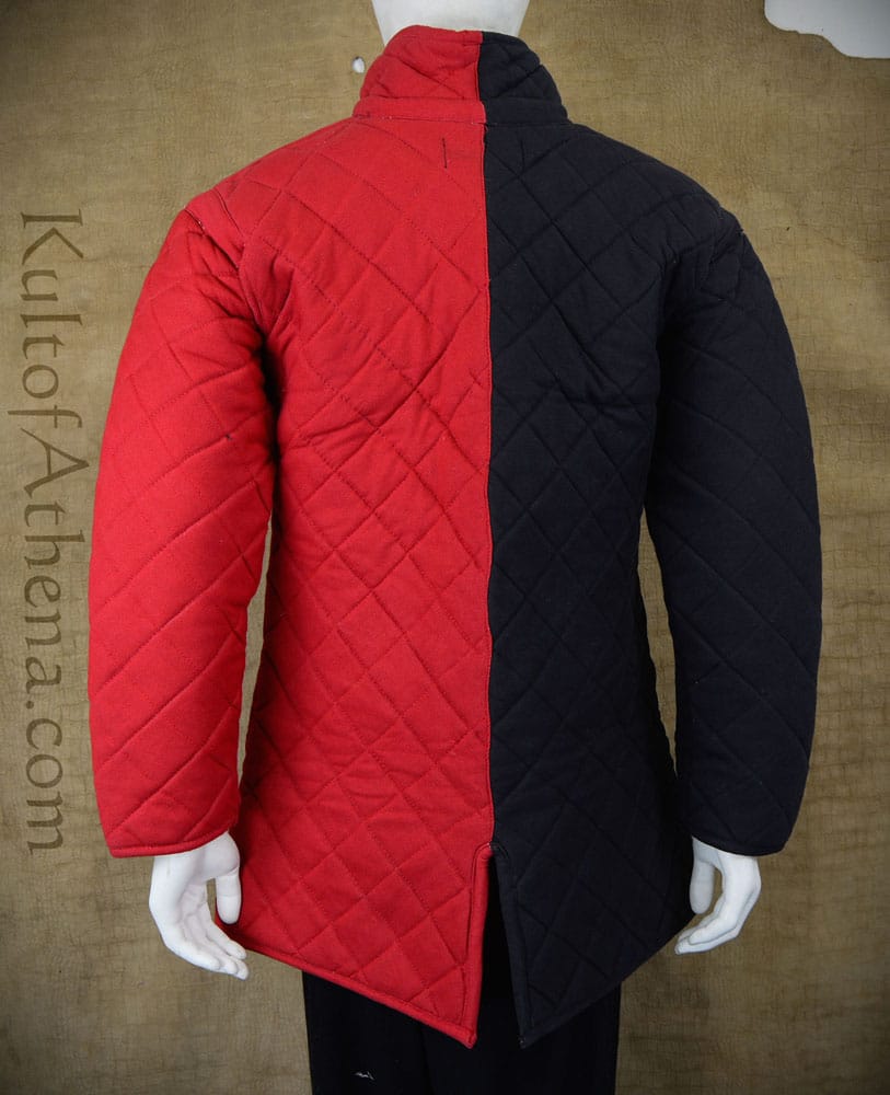 Front-Buckled Gambeson with Open Armpit Design - Red and Black Duo Tone