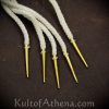 Brass Aiglets with Natural Cord - 21'' - Set of 5