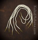 Brass Aiglets with Natural Cord - 21'' - Set of 5