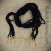 Brass Aiglets with Black Cord - 56'' - Set of 5