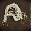 Brass Aiglets with Natural Cord - 56'' - Set of 5