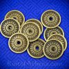 Brass Laurel-Leaf Medallions - Set of 10