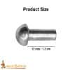 Mushroom Head Rivets for Armor and Shield Bosses - 13 mm - Set of 100