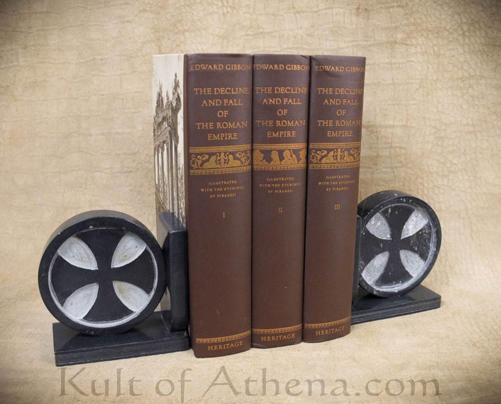Carved Soapstone Bookends - Cross of the Knightly Orders