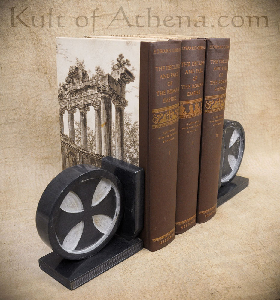 Carved Soapstone Bookends - Cross of the Knightly Orders