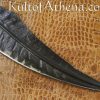 Battle Worn Fantasy Spartan Sword with Black Leather Scabbard - 18 1/2'' Blade