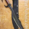 Battle Worn Fantasy Spartan Sword with Black Leather Scabbard - 18 1/2'' Blade