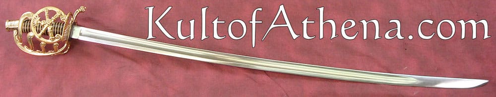 French Napoleonic Artillery Officer's Sword - brass scabbard