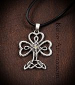 Celtic Knotwork Clover Cross Pendant