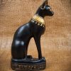Ebony and Gold Bastet Statue