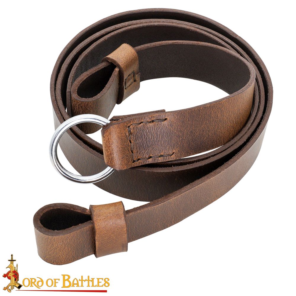 Double Strap Hanging Sword Belt - Brown