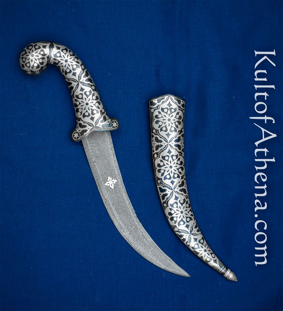 Damascus and Koftgari Inlay Dagger