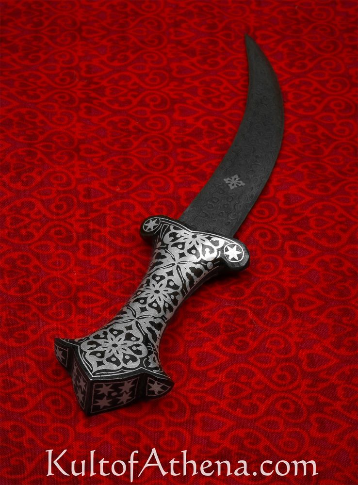 Damascus and Koftgari Inlay Dagger