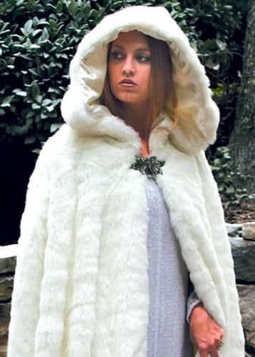 long white hooded cape