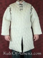 Long Gambeson with Removeable Sleeves - Natural White