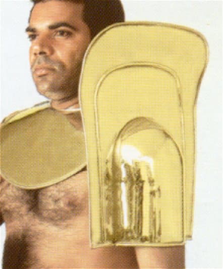 Gladiator Brass Galerus Shoulder Guard - Large