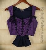 Pleated Tail Bodice - Purple and Black - Medium - Close Out