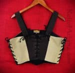 Brown and Tan Laced Bodice - Medium - Close Out