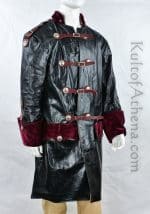 Pre-Owned Long Leather Captain's Coat - XL