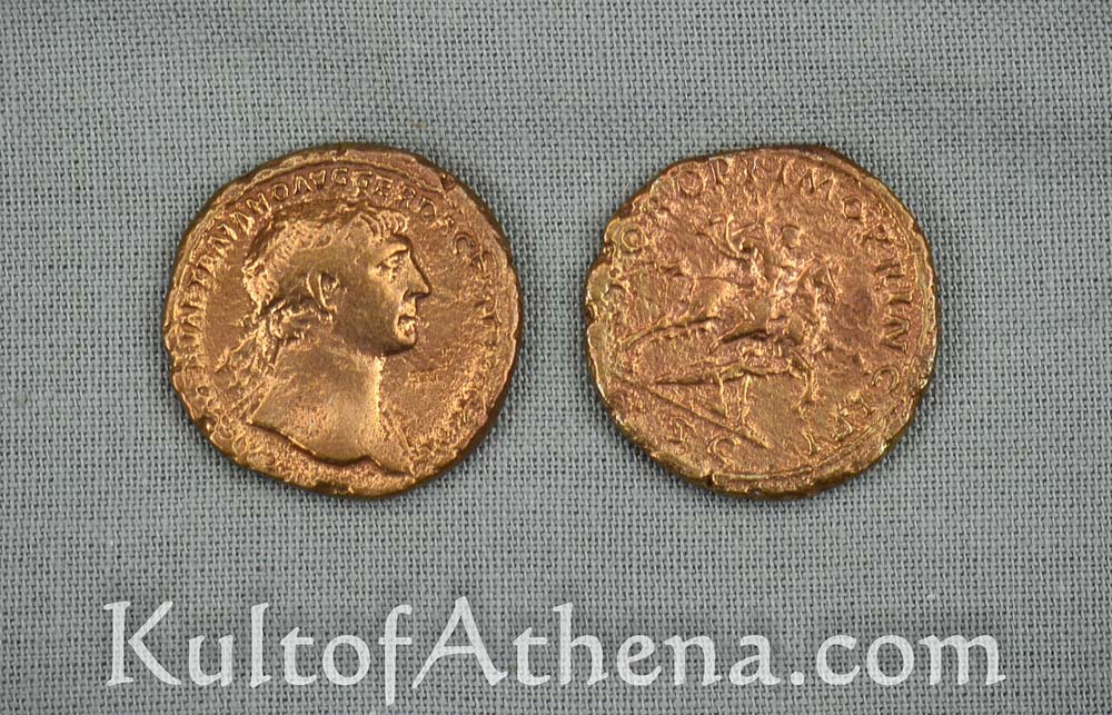 Pre-Owned Replica Roman Dupondius Bronze Coin - Emperor Trajan