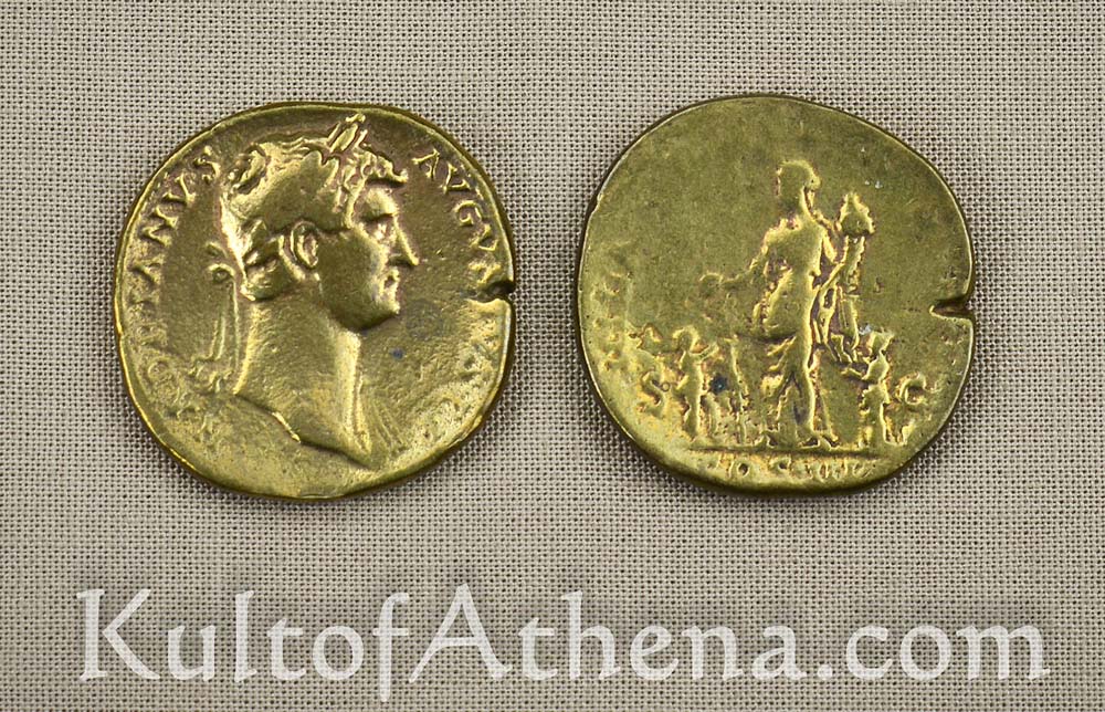 Pre-Owned Replica Roman Sesterce Brass Coin - Emperor Hadrian