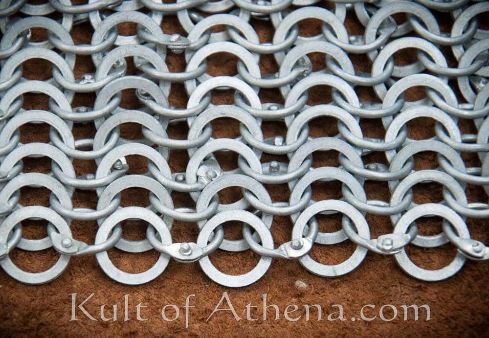 DANA Aluminum Chainmail Leggings - Dome Riveted Round Rings and Alternating Flat Rings