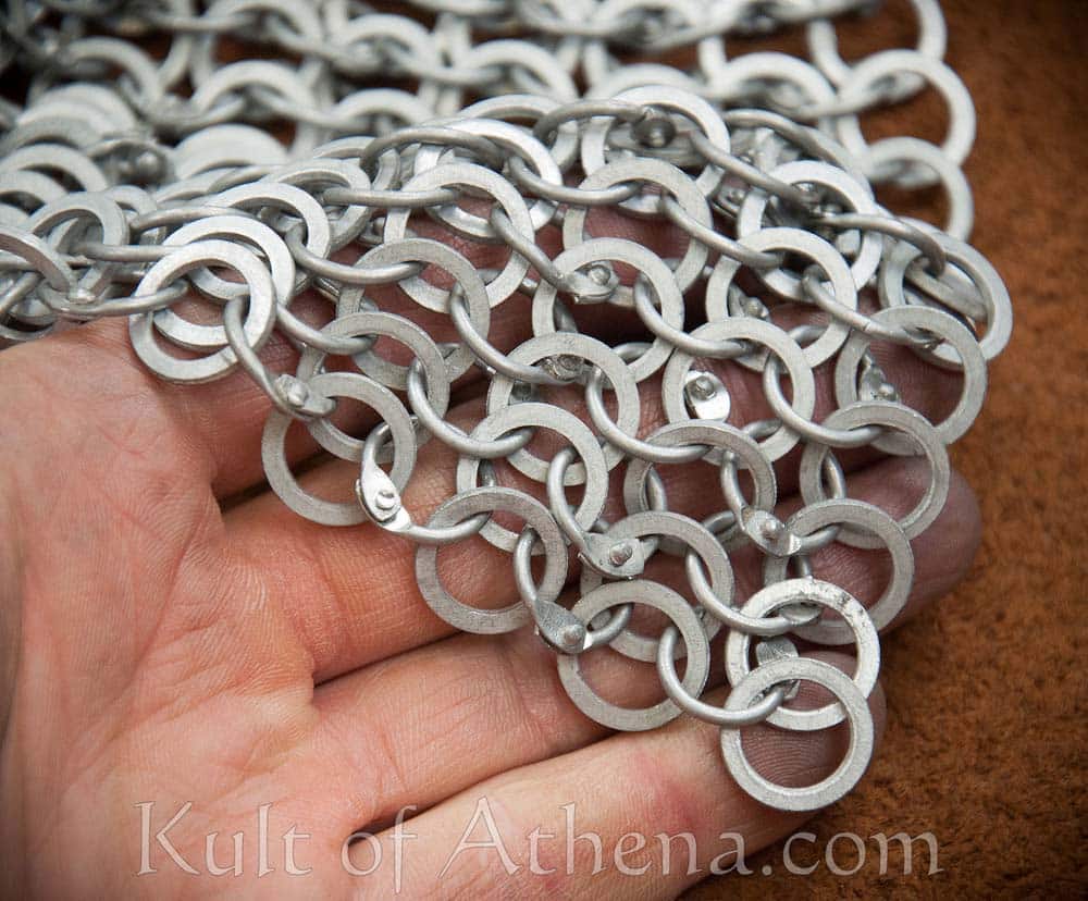 DANA Aluminum Chainmail Leggings - Dome Riveted Round Rings and Alternating Flat Rings