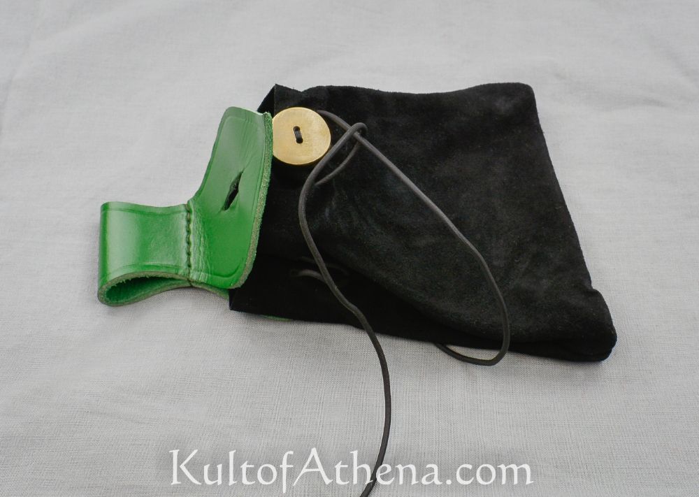 High Capacity Medieval Belt Pouch - Green