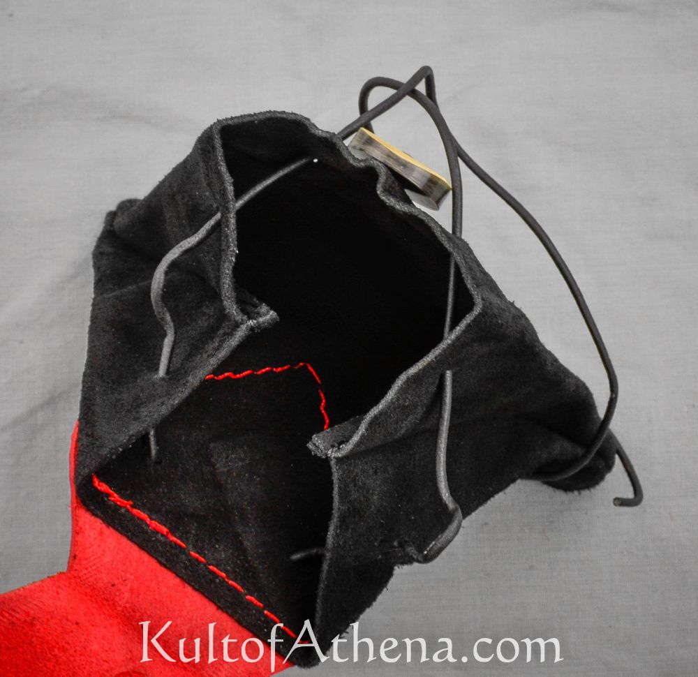 High Capacity Medieval Belt Pouch - Red