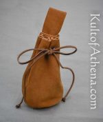 Brown Suede Leather Belt Pouch