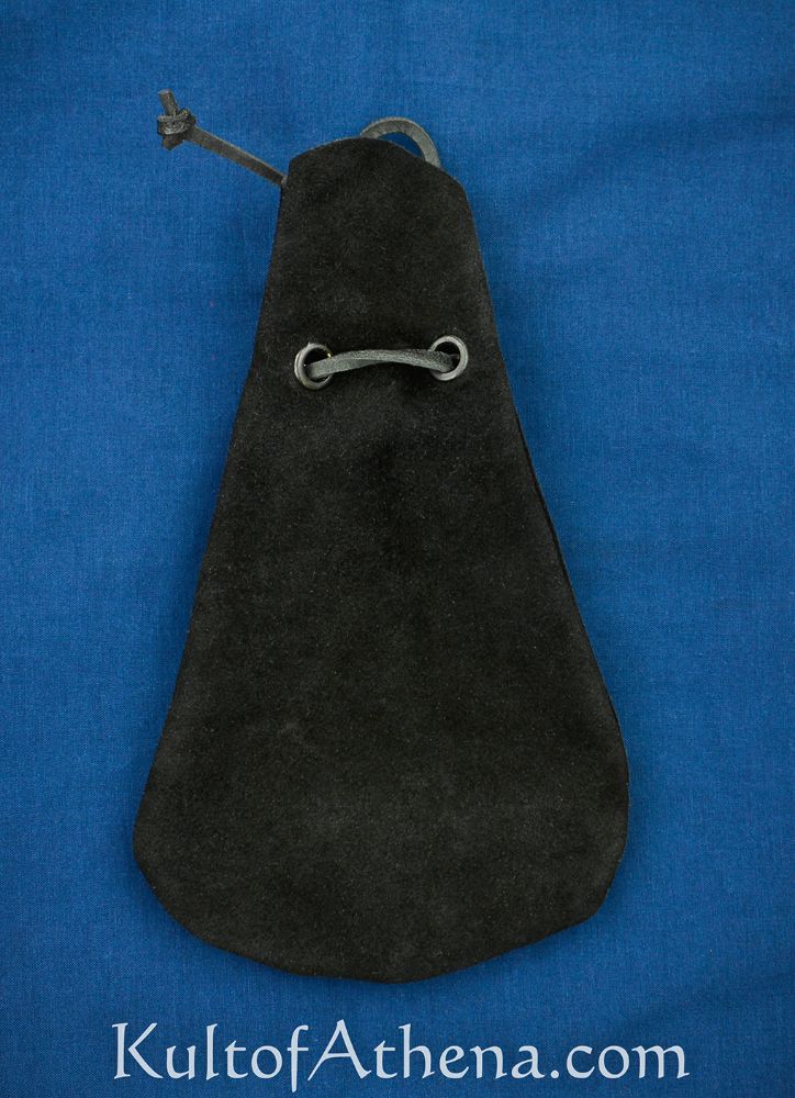 Black Suede Leather Belt Pouch