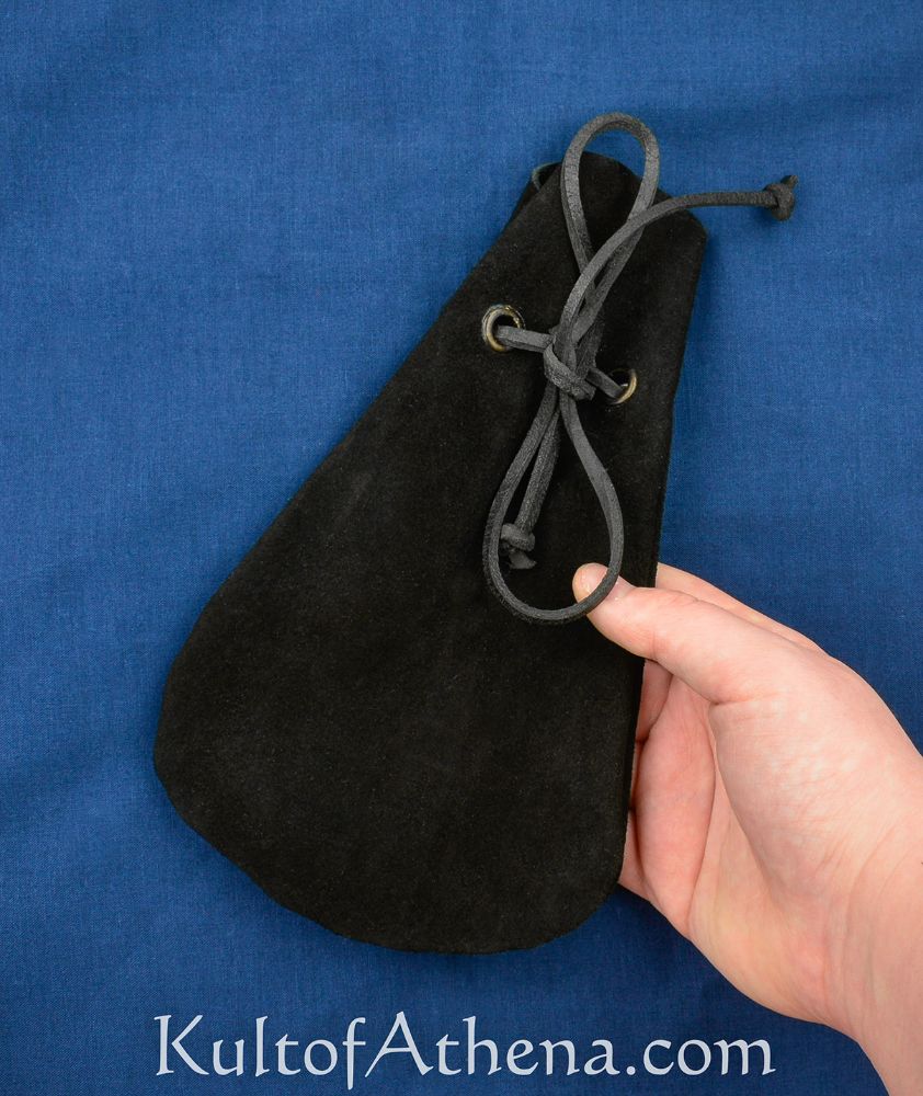 Black Suede Leather Belt Pouch